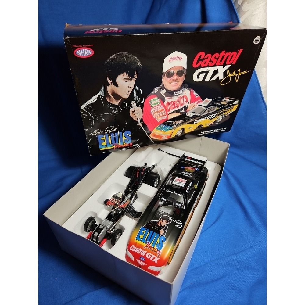 John Force Castrol GTX Elvis Presley 1998 Mustang Funny Car 1:24 Action New